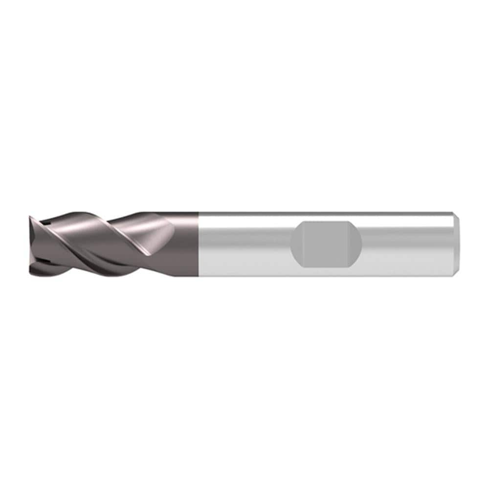 Corner Chamfer End Mill: 14.00 mm Dia, 18.00 mm LOC, 3 Flute, 0.15 mm Chamfer Width, Solid Carbide