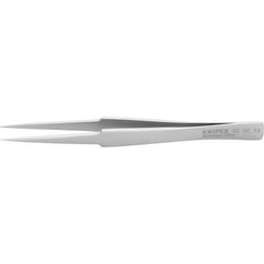 Tweezers; Tweezer Type: Fine Point; Pattern: Smooth Pointed Tip and Serrated Bent Tip; Material: Stainless Steel; Tip Type: Extra Fine; Tip Shape: Pointed; Overall Length (Inch): 5-1/4; Grip Style: Smooth