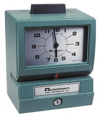 Time Clocks & Time Recorders; Punch Style: Manual; Punch Type: Manual; Power Source: 115 VAC; Display Type: Dial; Registration Output: Day, 1 - 12 hr., 0 - 59 min.; Material: Metal; Material: Metal; Color: Green; Color: Green; Standards: CSA; UL; Approval