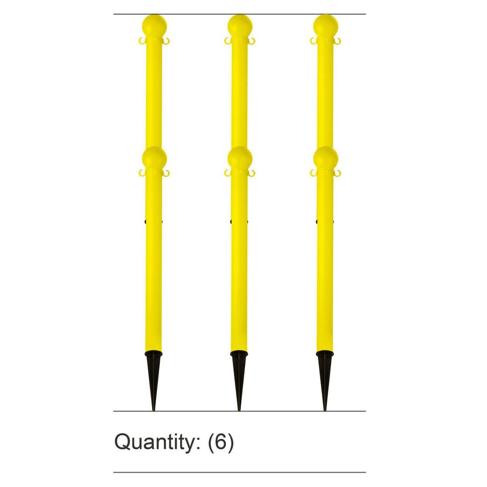 Pedestrian Barrier Kits; Chain Material: Polyethylene; Post Material: HDPE; Surface Pattern: Solid Color; Chain Color: Yellow; Post Color: Yellow; Inside Link Length: 1.42 in; Inside Link Width: 0.59