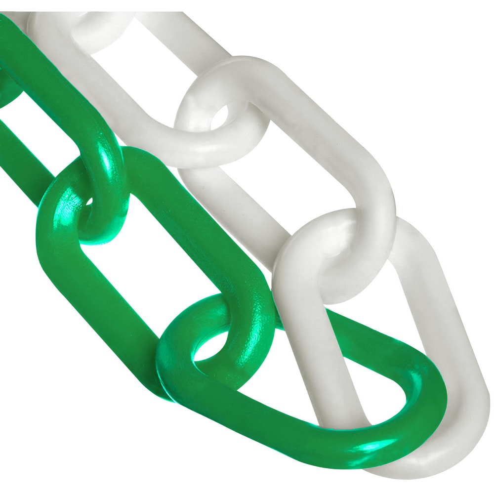 Barrier Rope & Chain; Type: Safety Chain; Snap End Material: Polyethylene, Plastic; Hook Fitting Material: Plastic; Color: Safety Green, White; Link Type: Straight Link; Rope/ Chain Material: Polyethylene, Plastic