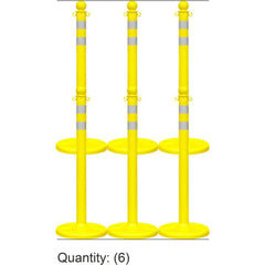 Pedestrian Barrier Kits; Chain Material: Polyethylene; Post Material: HDPE; Surface Pattern: Reflective; Chain Color: Black; Post Color: Black; Chain Trade Size: 8; Inside Link Length: 1.32 in; Inside Link Width: 0.47