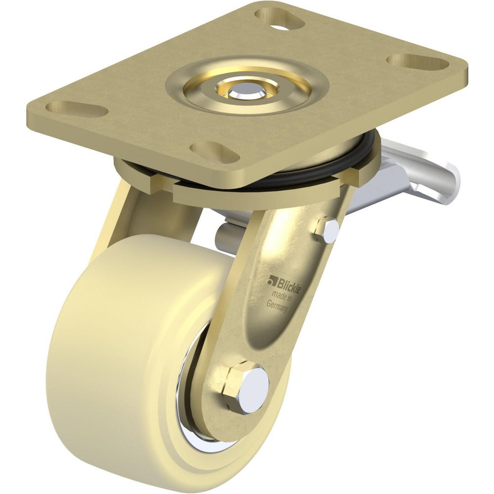 Top Plate Casters; Mount Type: Plate; Number of Wheels: 1.000; Wheel Diameter (Inch): 4; Wheel Material: Synthetic; Wheel Width (Inch): 2-3/16; Wheel Color: Natural Beige