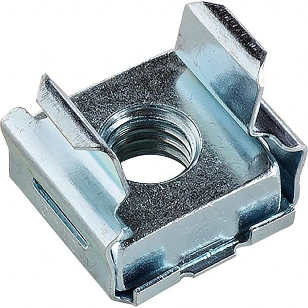 Clip On & Floating Nuts; 6X1MMX.02 25/PK STEEL CAGE NUT