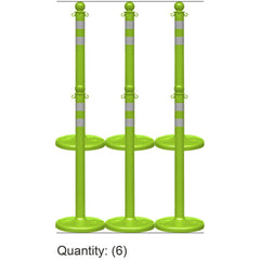 Pedestrian Barrier Kits; Chain Material: Polyethylene; Post Material: HDPE; Surface Pattern: Reflective; Chain Color: Safety Orange; Post Color: Safety Orange; Chain Trade Size: 8; Inside Link Length: 1.32 in; Inside Link Width: 0.47