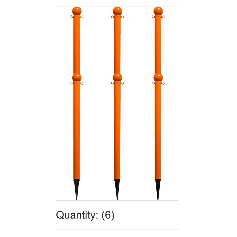 Pedestrian Barrier Kits; Chain Material: Polyethylene; Post Material: HDPE; Surface Pattern: Solid Color; Chain Color: Safety Orange; Post Color: Safety Orange; Chain Trade Size: 8; Inside Link Length: 1.32 in; Inside Link Width: 0.47