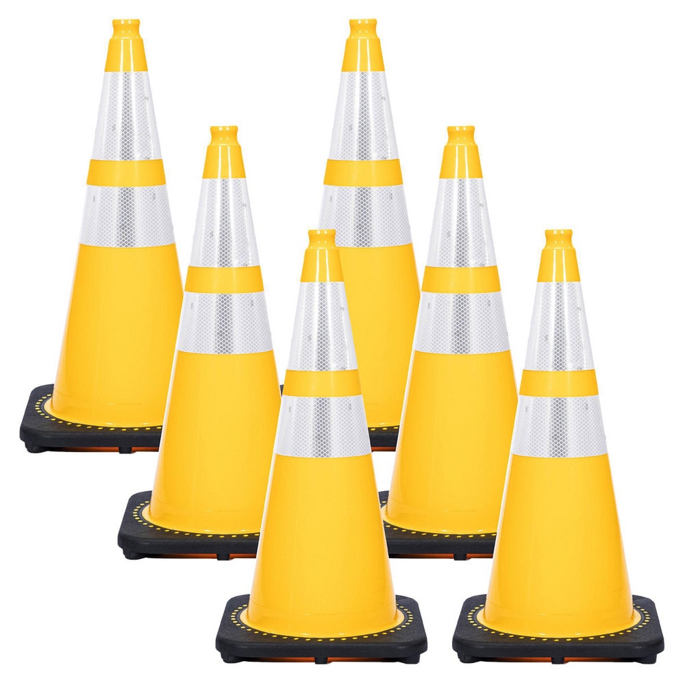 Traffic Cone with Base: Yellow