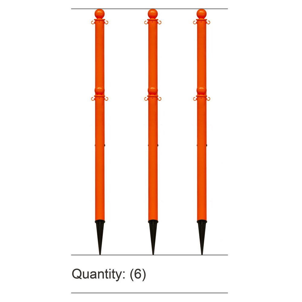 Pedestrian Barrier Kits; Chain Material: Polyethylene; Post Material: HDPE; Surface Pattern: Solid Color; Chain Color: Safety Orange; Post Color: Safety Orange; Chain Trade Size: 8; Inside Link Length: 1.32 in; Inside Link Width: 0.47