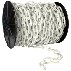 Barrier Rope & Chain; Type: Safety Chain; Snap End Material: Polyethylene, Plastic; Hook Fitting Material: Plastic; Color: White; Link Type: Straight Link; Rope/ Chain Material: Polyethylene, Plastic