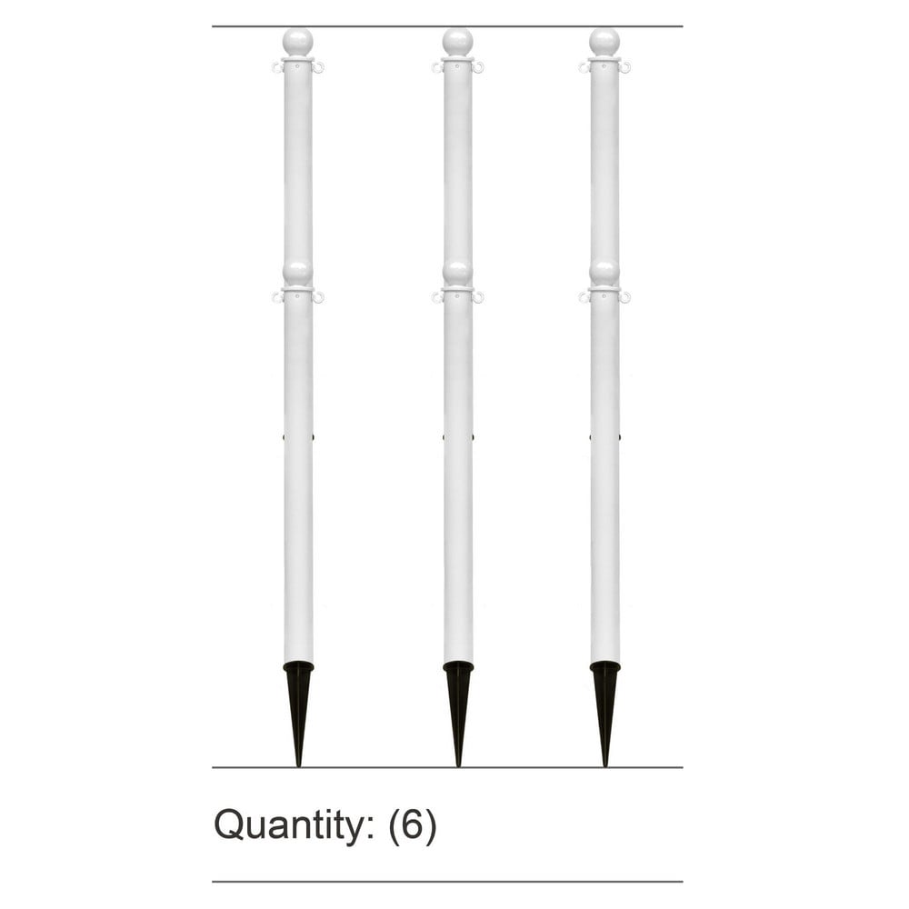 Pedestrian Barrier Kits; Chain Material: Polyethylene; Post Material: HDPE; Surface Pattern: Solid Color; Chain Color: White; Post Color: White; Chain Trade Size: 8; Inside Link Length: 1.32 in; Inside Link Width: 0.47