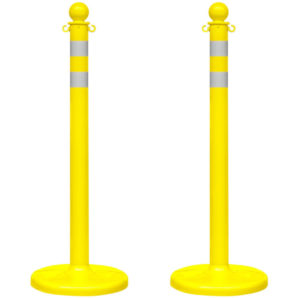 Barrier Posts; Post Type: Standard Post; Post Material: Polyethylene, Plastic; Base Material: Plastic; Surface Style: Striped