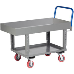 Work-Height Platform Truck with Lower Shelf: 35-1/2" High, 60" Long, 24" Wide