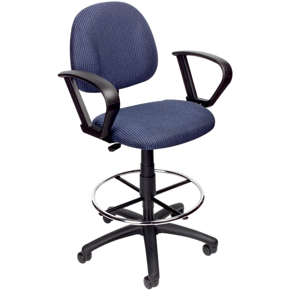 Adjustable Drafting Chair with Loop Arms and Removable Foot Rest: 25-1/2 to 30-1/2" Seat Height, 17 x 18-1/2" Seat