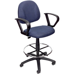 Adjustable Drafting Chair with Loop Arms and Removable Foot Rest: 25-1/2 to 30-1/2" Seat Height, 17 x 18-1/2" Seat