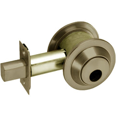 Deadbolts; Deadbolt Type: Deadbolt; Lock Type: Single Cylinder; Key Type: Less Cylinder No Key; Mount Type: Through Hole; Material: Steel; Minimum Door Thickness: 1.375 in; Maximum Door Thickness: 1.75; Finish: Bright Brass