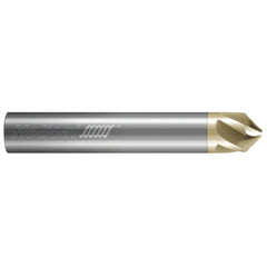 Chamfer Mill: 1/8" Dia, 1/8" Shank Dia, 90.00 deg, 5 Flute, Solid Carbide, Single End