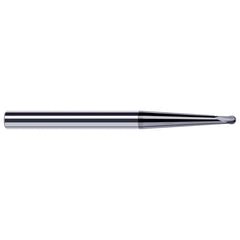 Ball End Mill: 1/8" Dia, 0.1000" LOC, 2 Flute, Solid Carbide