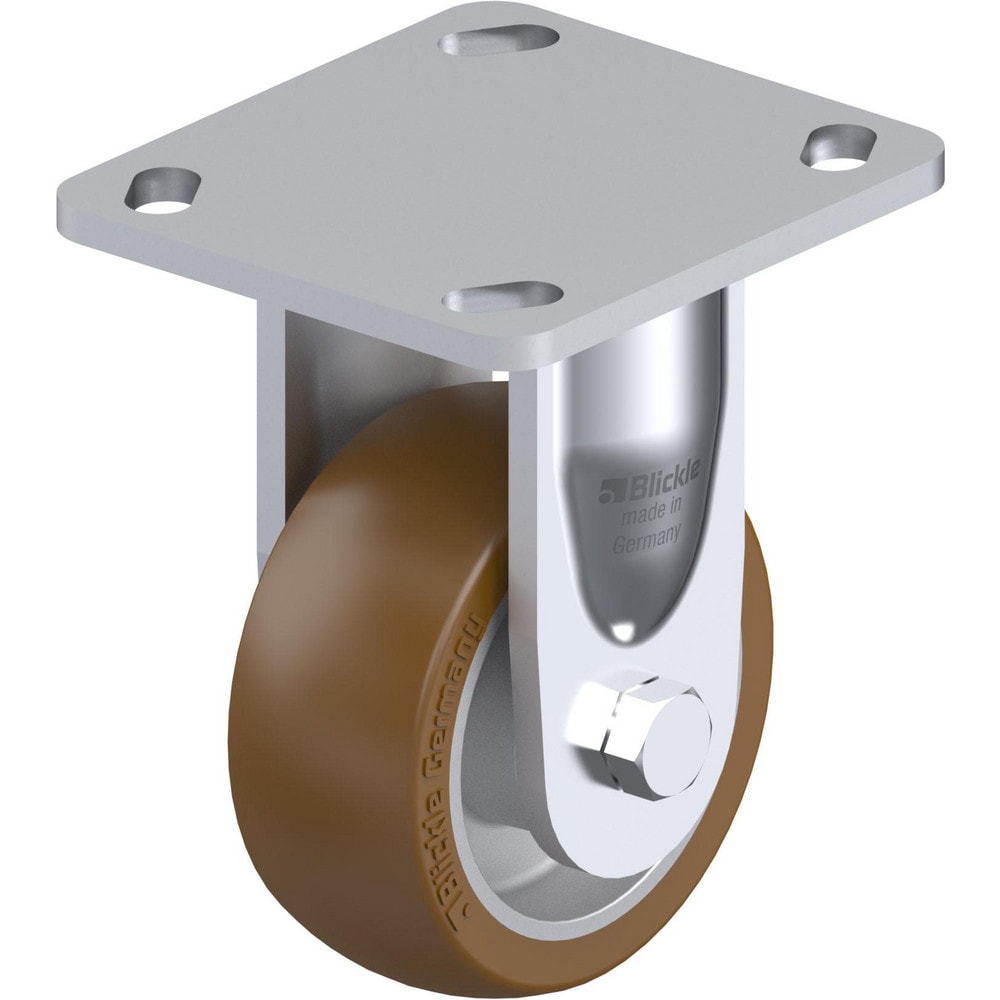 Top Plate Casters; Mount Type: Plate; Number of Wheels: 1.000; Wheel Diameter (Inch): 5; Wheel Material: Polyurethane; Wheel Width (Inch): 1-9/16; Wheel Color: Light Brown