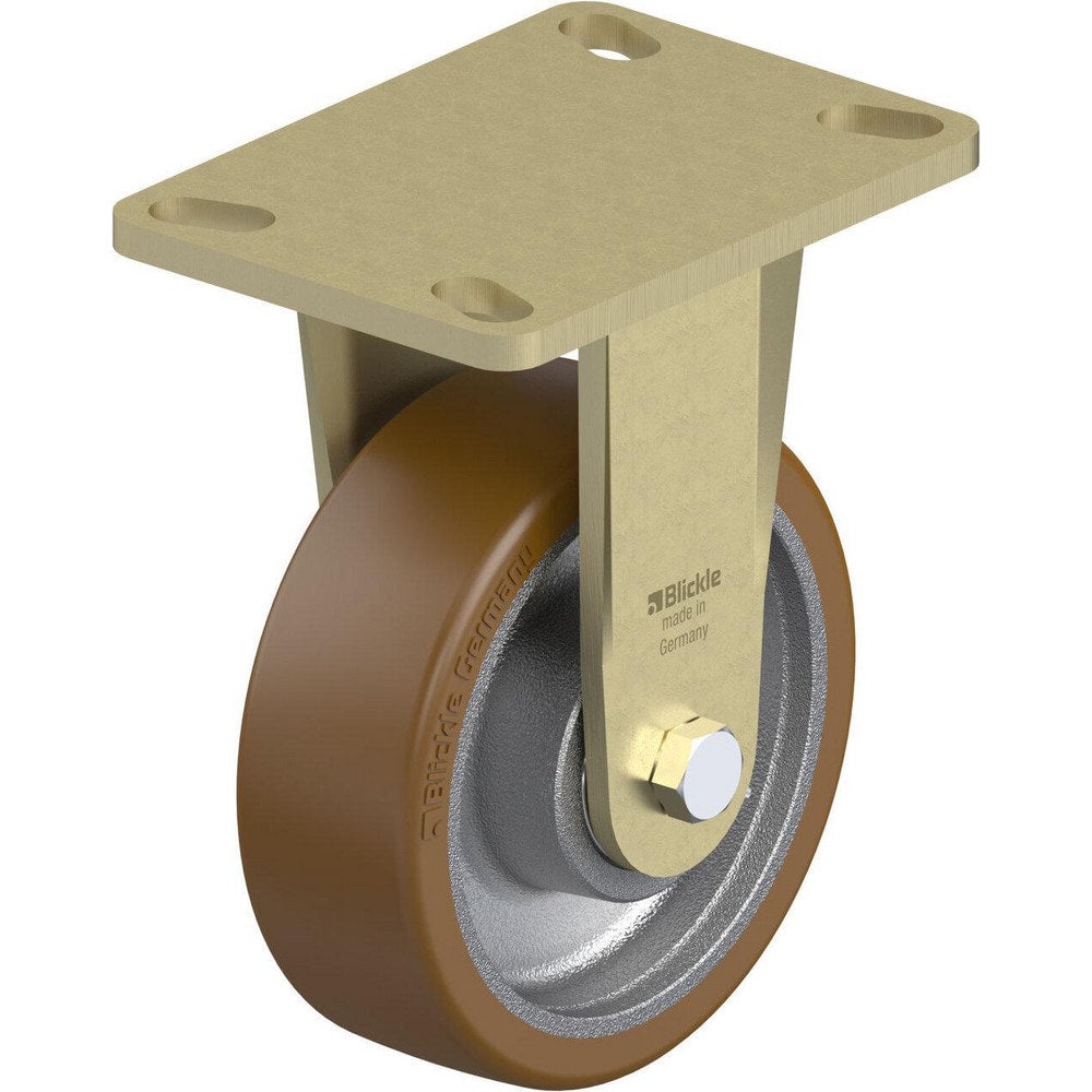 Top Plate Casters; Mount Type: Plate; Number of Wheels: 1.000; Wheel Diameter (Inch): 8; Wheel Material: Polyurethane; Wheel Width (Inch): 2; Wheel Color: Light Brown