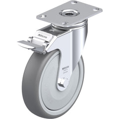 Top Plate Casters; Mount Type: Plate; Number of Wheels: 1.000; Wheel Diameter (Inch): 5; Wheel Material: Rubber; Wheel Width (Inch): 1-1/4; Wheel Color: Gray