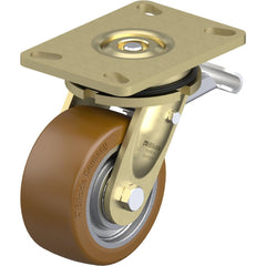 Top Plate Casters; Mount Type: Plate; Number of Wheels: 1.000; Wheel Diameter (Inch): 5; Wheel Material: Polyurethane; Wheel Width (Inch): 2-3/8; Wheel Color: Brown