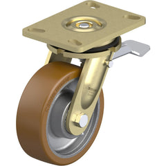 Top Plate Casters; Mount Type: Plate; Number of Wheels: 1.000; Wheel Diameter (Inch): 6; Wheel Material: Polyurethane; Wheel Width (Inch): 2; Wheel Color: Brown