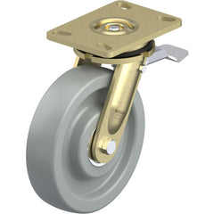 Top Plate Casters; Mount Type: Plate; Number of Wheels: 1.000; Wheel Diameter (Inch): 8; Wheel Material: Synthetic; Wheel Width (Inch): 2; Wheel Color: Gray