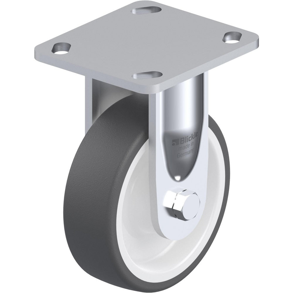 Top Plate Casters; Mount Type: Plate; Number of Wheels: 1.000; Wheel Diameter (Inch): 5; Wheel Material: Rubber; Wheel Width (Inch): 1-1/4; Wheel Color: Gray