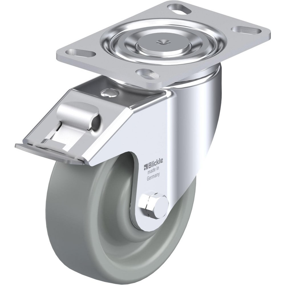 Top Plate Casters; Mount Type: Plate; Number of Wheels: 1.000; Wheel Diameter (Inch): 4; Wheel Material: Synthetic; Wheel Width (Inch): 1-1/2; Wheel Color: Dark Gray