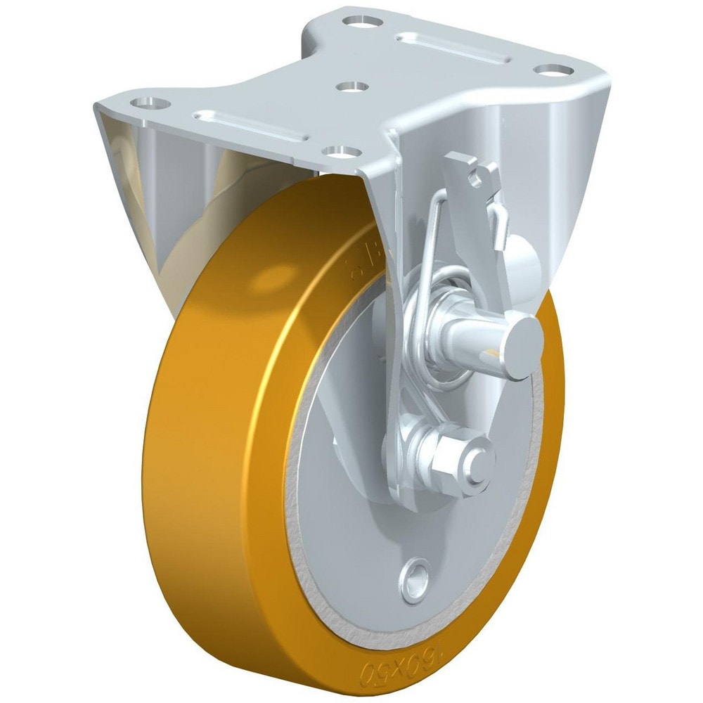 Top Plate Casters; Mount Type: Plate; Number of Wheels: 1.000; Wheel Diameter (Inch): 8; Wheel Material: Polyurethane; Wheel Width (Inch): 2; Wheel Color: Dark Gray