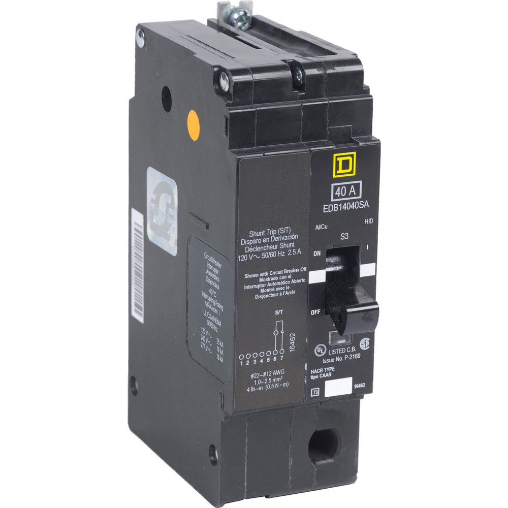 Circuit Breakers; Circuit Breaker Type: Miniature Circuit Breaker; Amperage: 40; Voltage: 277V; Wire Size (AWG): 12-2/0 (Aluminum)/14-2/0 (Copper); Number Of Poles: 1; Tripping Mechanism: Thermal-Magnetic; Terminal Connection Type: Lug; Phase: Single