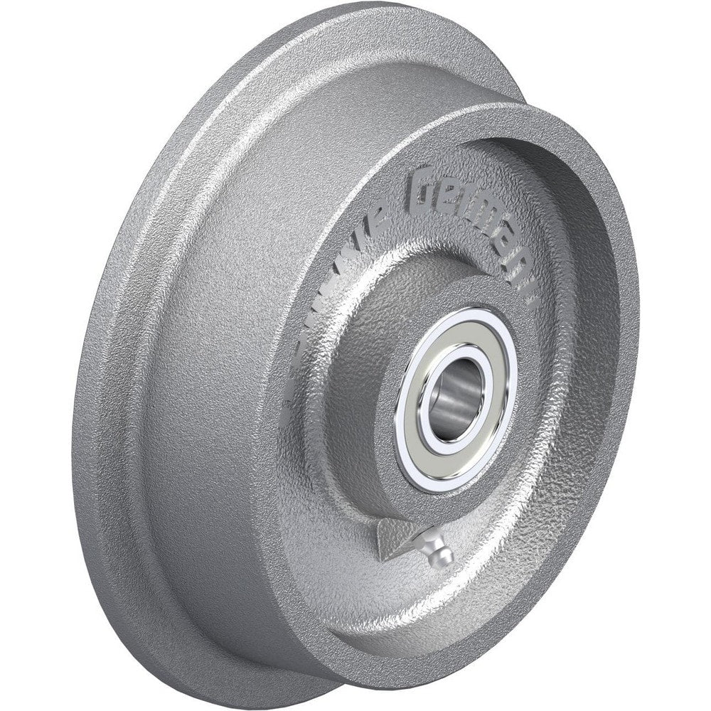 Rigid & Swivel Caster Wheel: Metal, 6" Dia, 1-3/16" Wide