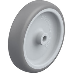 Rigid & Swivel Caster Wheel: Rubber, 4" Dia, 1" Wide