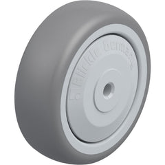 Rigid & Swivel Caster Wheel: Rubber, 3" Dia, 1" Wide