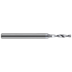 Micro Drill Bit: 0.1360" Dia, 180 deg, Solid Carbide