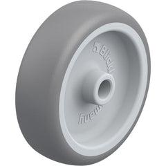 Rigid & Swivel Caster Wheel: Rubber, 4" Dia, 1-1/4" Wide