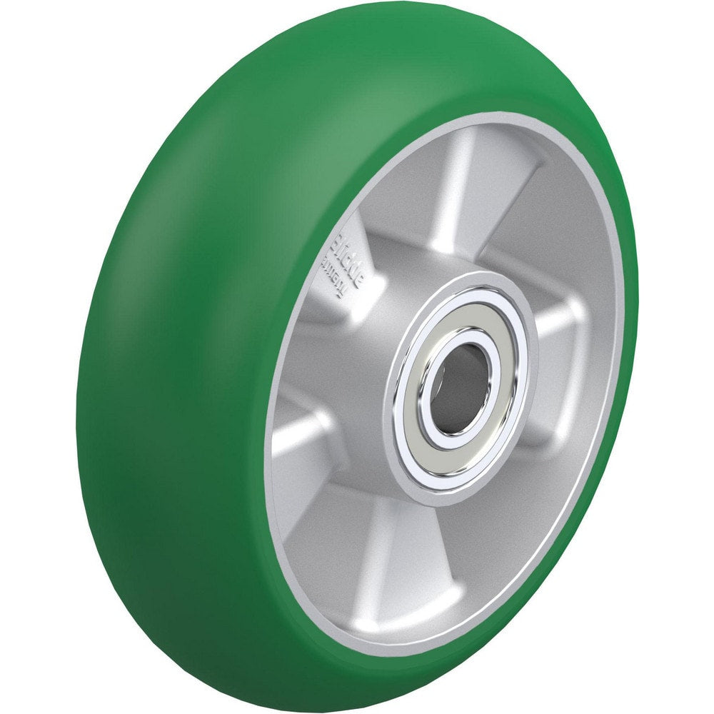 Rigid & Swivel Caster Wheel: Polyurethane, 6-5/16" Dia, 2" Wide