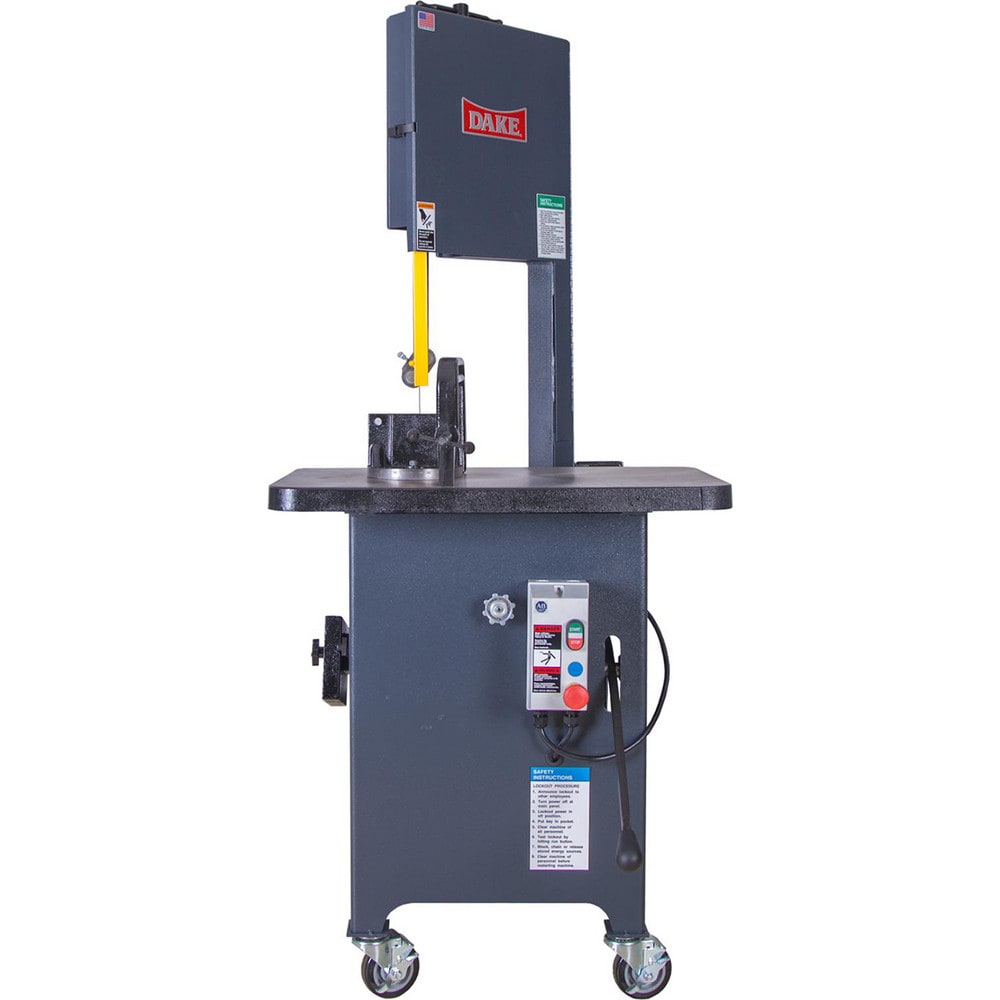 Vertical Bandsaws; Drive Type: Belt, Two-Step Pulley; Throat Capacity (Decimal Inch): 11.0000; Throat Capacity (Inch): 11; Throat Depth (Inch): 11; Height Capacity (Inch): 14.5; Phase: Three; Horsepower: 1.0000; Minimum Blade Speed: 70 FPM