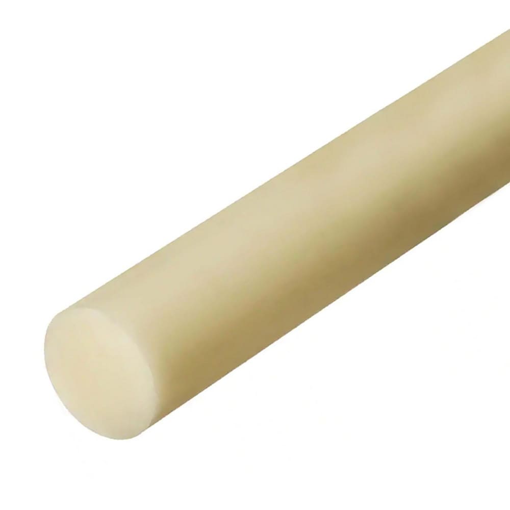 Plastic Rod: 12" Long, 1.1250" Dia, Natural Color, Opaque, 5000 psi Tensile Strength