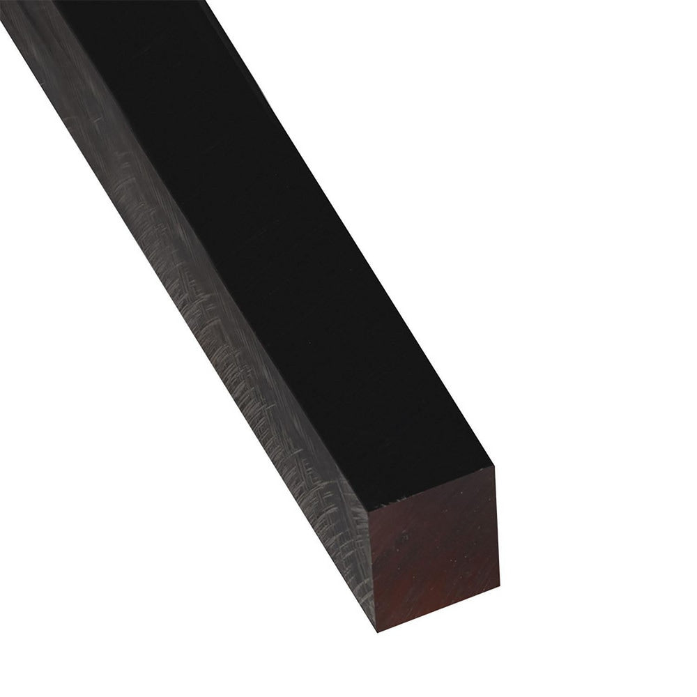 Plastic Square Rod: 24" Long, 1.75" Dia, Black, Opaque, 5000 - 1000 psi Tensile Strength