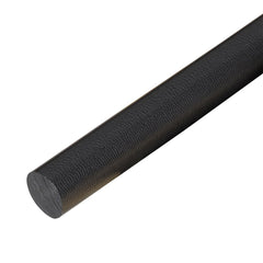 Plastic Rod: 12" Long, 2" Dia, Black, Opaque, 5000 - 1000 psi Tensile Strength