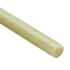 Plastic Rod: 24" Long, 1" Dia, Yellow, Opaque, 10000 psi Tensile Strength