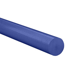 Plastic Rod: 60" Long, 1.25" Dia, Blue, Opaque, 5000 - 1000 psi Tensile Strength