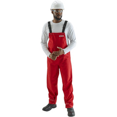 Non-Disposable Rain & Chemical-Resistant Overalls: Chemical, Size 2X-Large, Red, Polyester