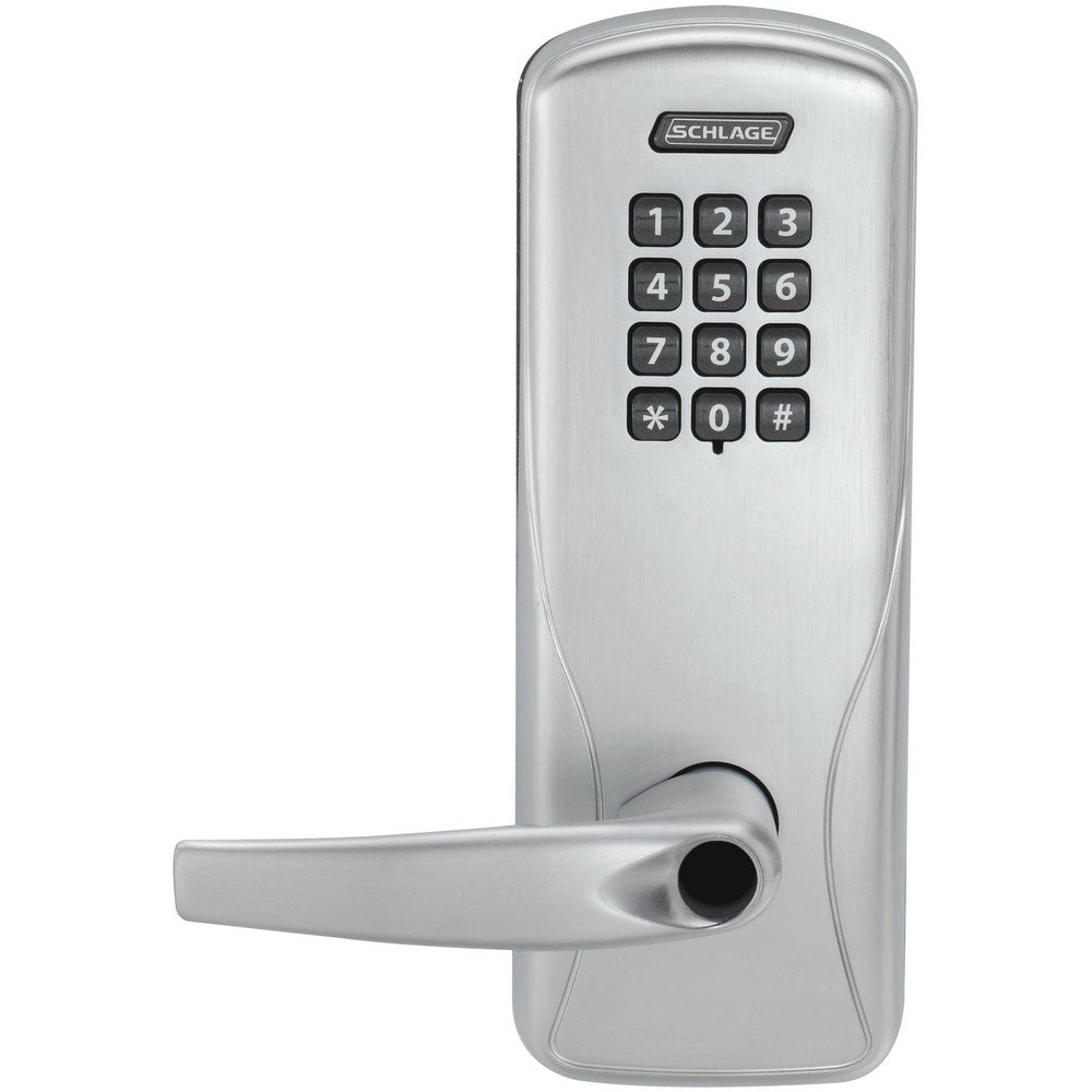 Lever Locksets; Lockset Type: Classroom; Key Type: Keyed Different; Back Set: 2-3/4; Cylinder Type: Less Core; Material: Metal; Door Thickness: 1-3/4; Finish: Satin Chrome