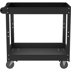 Shelf Utility Cart: 30" Long, 16" Wide, Steel, 400 lb Capacity, Black