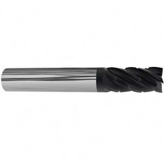 Corner Radius End Mill: 1" Dia, 3-1/4" LOC, 38 deg Helix, Corner Radius End,   Series HS