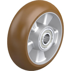 Rigid & Swivel Caster Wheel: Polyurethane, 8" Dia, 2" Wide