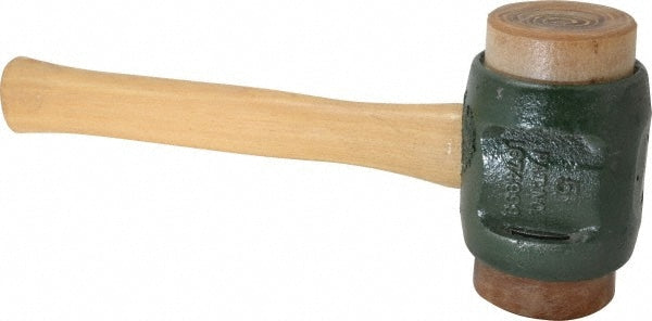 Non-Marring Hammer: 100 oz, 2-3/4" Face Dia, Rawhide Head