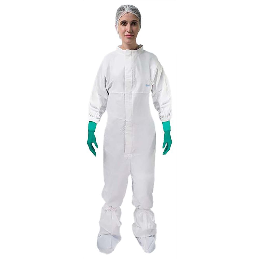 Disposable Coveralls: Non-Hazardous Liquid Splash Protection, Size 7X-Large, CleanTough, Storm Flap Closure